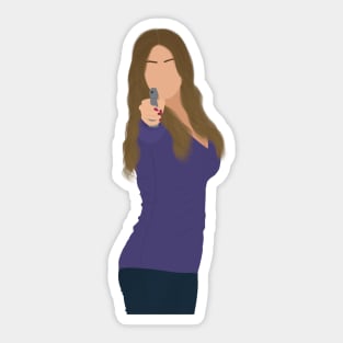 Modern Family Gloria Holding a Gun Meme Polygon Fan Art Sticker